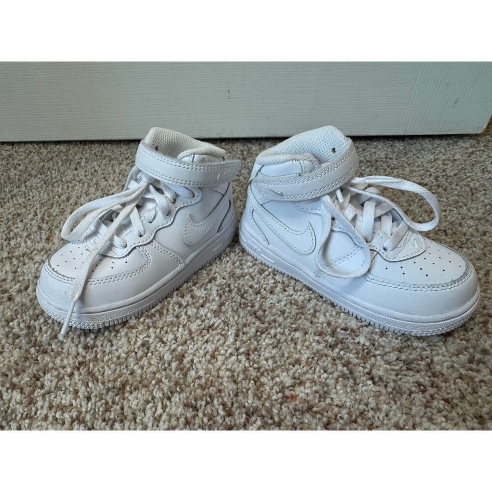 BABY/Toddler NIKE Air Force One Mid Sneaker, 8C, Lace & Velcro - Picture 5 of 8